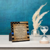 Plaque Photo Prière de police drapeau rustique américain Ligne  (Insitu)