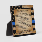 Plaque Photo Prière de police drapeau rustique américain Ligne  (Recto)