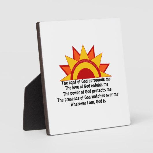 Plaque Photo Prière de protection (Recto)