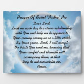 Plaque Photo Prière De Saint "Padre" Pio (Devant)