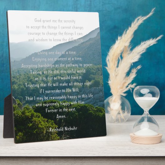 Plaque Photo Prière de sérénité (Côté)