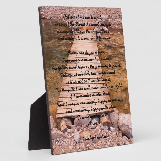 Plaque Photo Prière de sérénité (Côté)