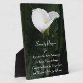 Plaque Photo Prière de sérénité Calla Lily Floral (Côté)