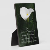Plaque Photo Prière de sérénité Calla Lily Floral (Côté)