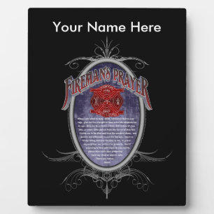 Plaque Photo Prière des pompiers_