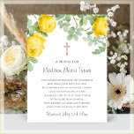 Plaque Photo Prière du baptême des fleurs jaunes<br><div class="desc">Une belle plaque de prière baptiste avec de jolies fleurs jaunes d'aquarelle. Prêt pour une personnalisation facile.</div>