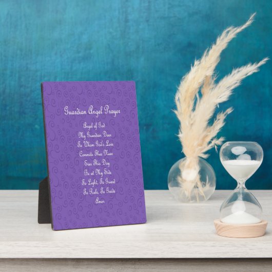 Plaque Photo Prière du Guardian Angel violet (Côté)