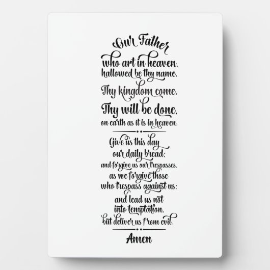 Plaque Photo Prière du Seigneur (Devant)