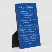 Plaque Photo Prière pour la paix mondiale (Côté)