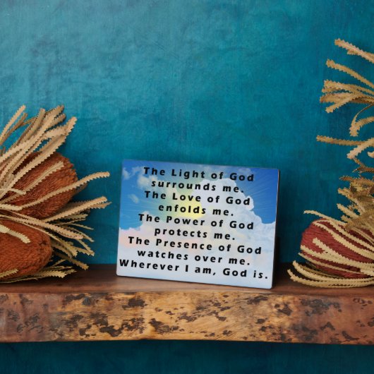 Plaque Photo Prière pour la protection (Côté)