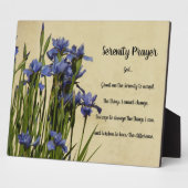 Plaque Photo Prière Sérénité Blue Irises Floral (Côté)