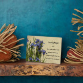 Plaque Photo Prière Sérénité Blue Irises Floral (Côté)