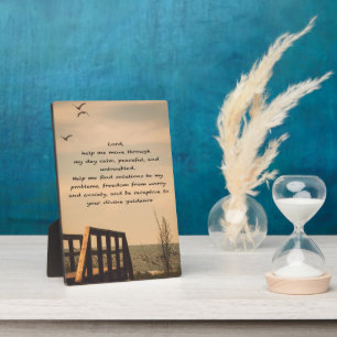 Plaque Photo Prière Serenity Peace Guidance Sunny Seascape