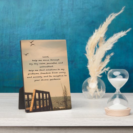 Plaque Photo Prière Serenity Peace Guidance Sunny Seascape (Côté)