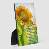 Plaque Photo Prière Sunflower St. Theresa (Côté)