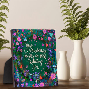 Plaque Photo Prières de grand-mère Plutôt Floral Inspirationnel