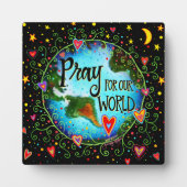 Plaque Photo Priez pour notre Devis Mondial (Devant)