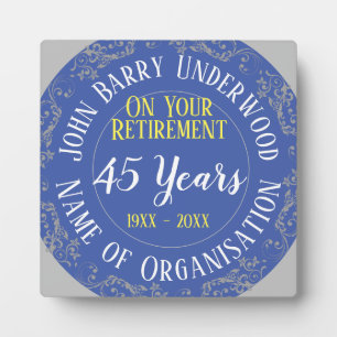 Plaque Photo Prime de retraite et d'ancienneté