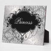 Plaque Photo Princesse damassée noir argent (Côté)