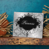 Plaque Photo Princesse damassée noir argent (Côté)