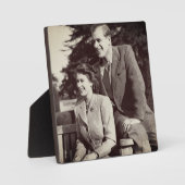 Plaque Photo Princesse Elizabeth II Prince Philip (Recto)
