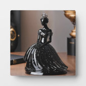 Plaque Photo princesse en verre cristal avec robe noire (Devant)