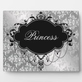 Plaque Photo Princesse Silver Black Damask (Devant)