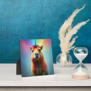 Plaque Photo Prismhorn : La Licorne Capybara arc-en-ciel,