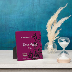 Plaque Photo Prix Acrylique Pageant Floral Argent