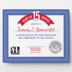 Plaque Photo Prix anniversaire de l'employé du jalon de couleur