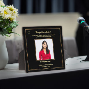 Plaque Photo Prix d'or du logo photo de reconnaissance des empl