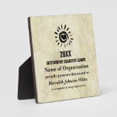 Plaque Photo Prix du bénévole exceptionnel de l'année (Recto)