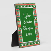 Plaque Photo Prix Knit de Sweat de Noël laid (Côté)