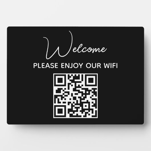 Plaque Photo Profitez De Notre Wifi | WIFI Welcome QR Code (Devant)