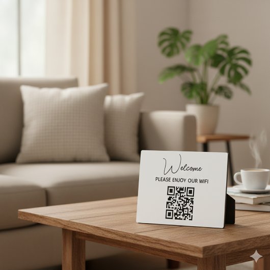 Plaque Photo Profitez De Notre Wifi | WIFI Welcome QR Code