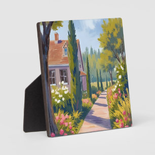 Plaque Photo Promenade dans le jardin Peinture à l'huile chem