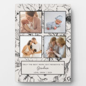 Plaque Photo Promoted to Grandma Blush Botanical Photo Collage (Devant)