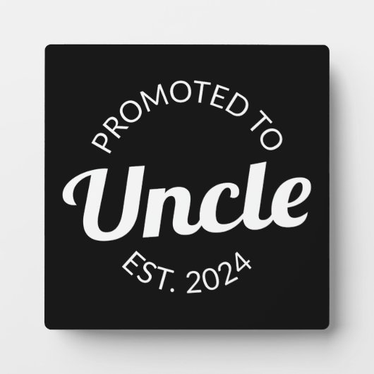 Plaque Photo Promu À Oncle Est. 2024 I (Devant)