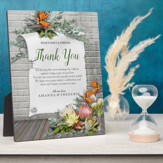 Plaque Photo Protea - Merci à fleurs Strelitzia (Côté)