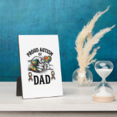 Plaque Photo Proud Autism Dad Vintage Engraving Awareness Shirt (Côté)