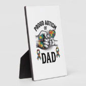 Plaque Photo Proud Autism Dad Vintage Engraving Awareness Shirt (Côté)