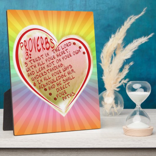 PLAQUE PHOTO PROVERBE 3:5-6 FAIRE CONFIANCE À L'ÉTERNEL ET TOUT (Côté)