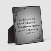 Plaque Photo Proverbes 28:13 (Recto)