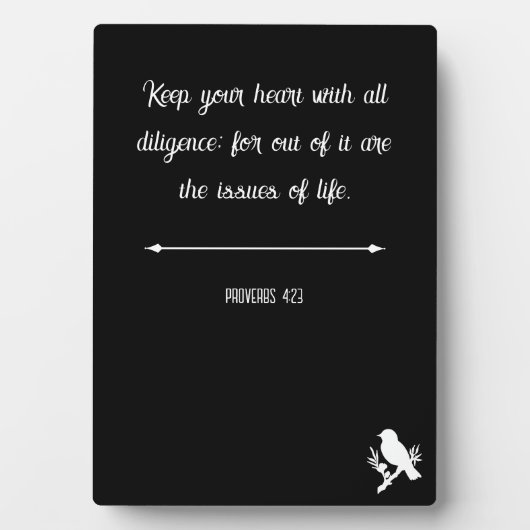Plaque Photo Proverbes 4:23 (Devant)