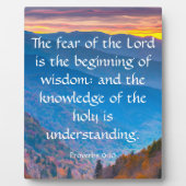 Plaque Photo Proverbes 9:10 (Devant)