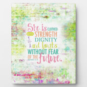 Plaque Photo Proverbes artistiques 31:25 (Devant)