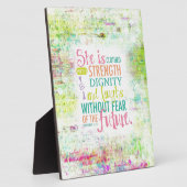 Plaque Photo Proverbes artistiques 31:25 (Côté)