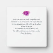 Plaque Photo PSALM 1:1-3 with Purple Flower (Devant)