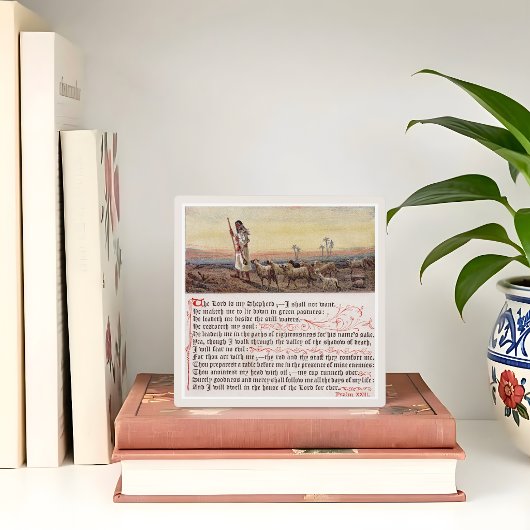 Plaque Photo Psalm 23 Vintage Art Tabletop
