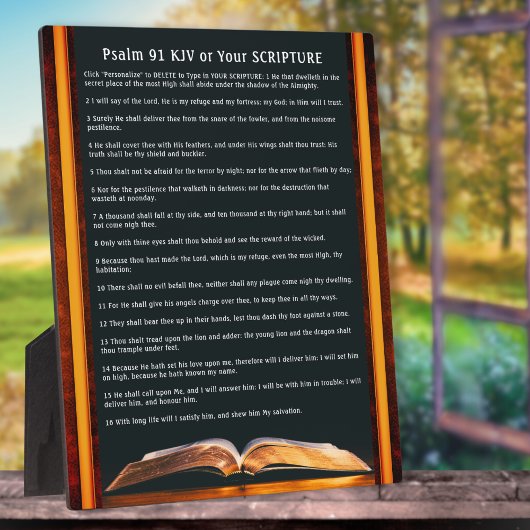 Plaque Photo Psalm 91 gifts or Your Favorite Scripture Plaque,